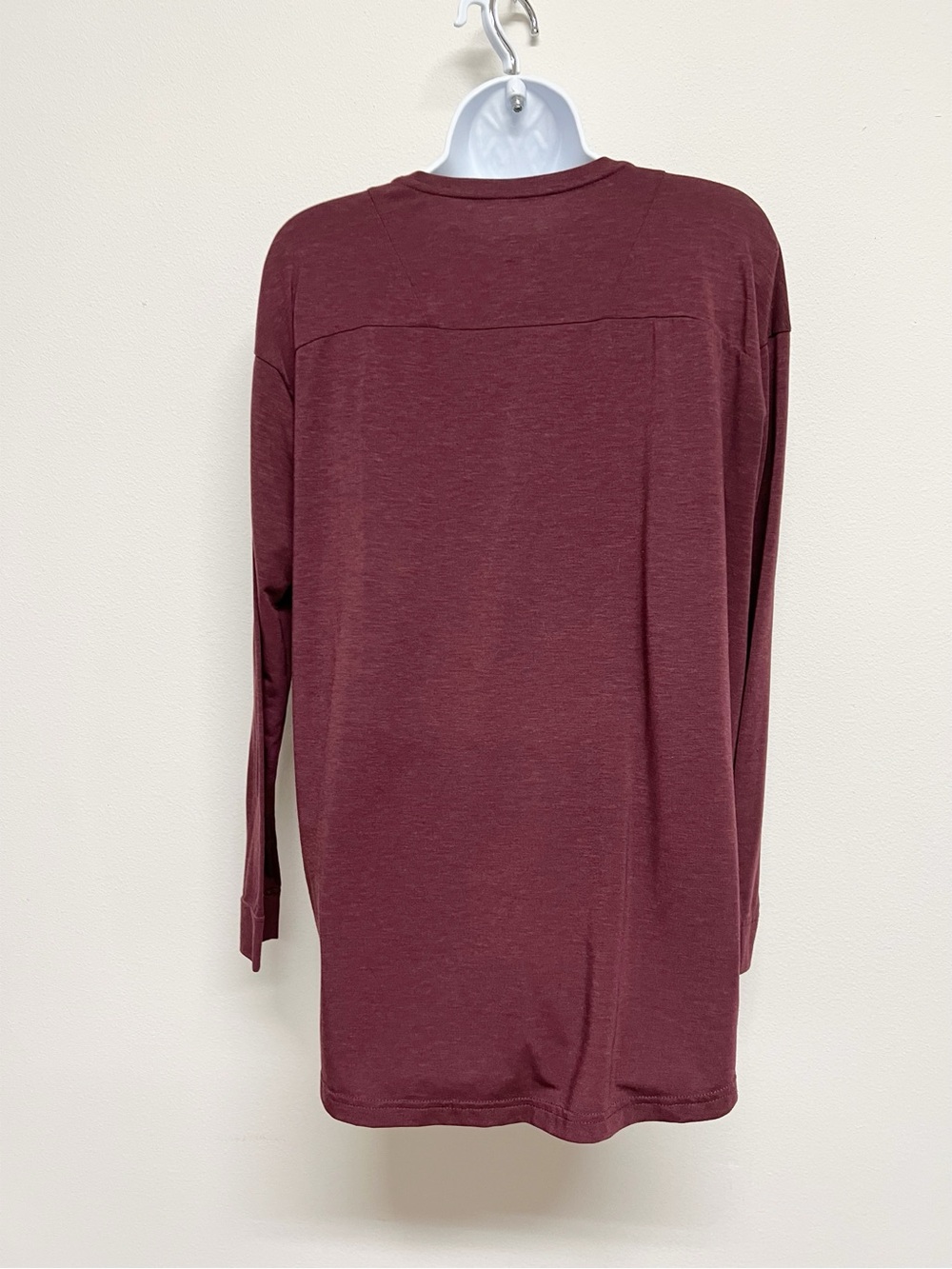 ON Running Womens Burgundy Long Sleeve Quick Drying Scoop Neck Long T Size M - Picture 4 of 6